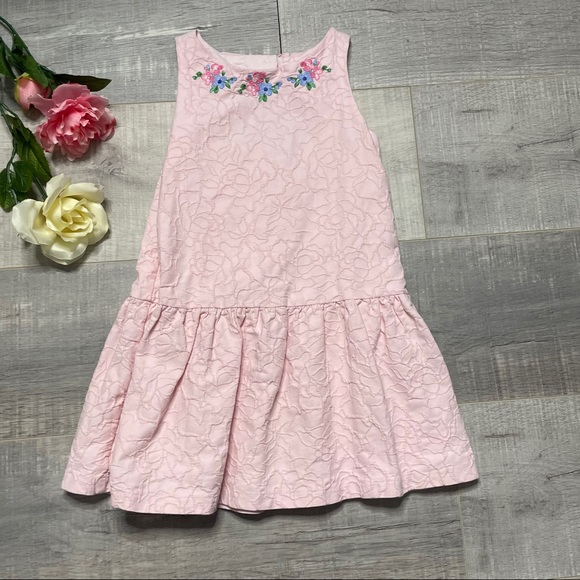 Janie and Jack Other - Janie and Jack Pink Embroidered Jacquard Dress